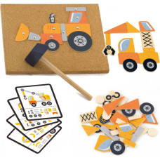 Viga Toys Koka naglošanas rotaļlietu celtniecības transportlīdzekļi 45 Montessori elementi