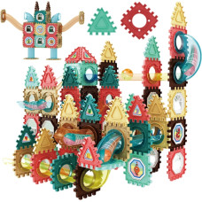 Woopie Klocki Konstrukcyjne 3D Zestaw Edukacyjny Tor Kulkowy Kulodrom Wafle 128el.