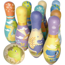 Woopie Gra Zręcznościowa Kręgle Miękkie Soft Dinozaury Zestaw 12el.