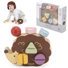Viga Toys VIGA PolarB koka ezis celtniecības rotaļlieta ar Montessori skrūvēm