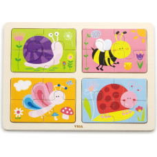 Viga Toys VIGA Wooden Insect Puzzle 4in1