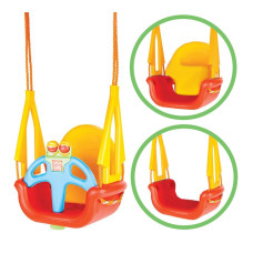 Woopie 3in1 Bucket Swing Seat Straight Rising Hanging Red