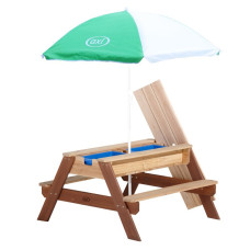 AXI Nika piknika galds ar soliņu, lietussargu un ūdens/smilšu traukiem
