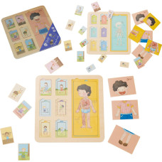 Classic World Educational Board Human Body Jigsaw Blocks Puzzle for Children Match MONTESSORI 19 pcs.