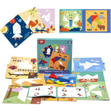 Tooky Toy Tangram Puzzle Puzzle for Children Learning Shapes Figures Shapes 18 pieces.