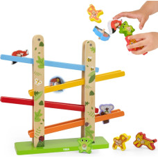 Viga Toys VIGA Drewniana Zjeżdżalnia dla Zwierzątek Dżungla 7 el.