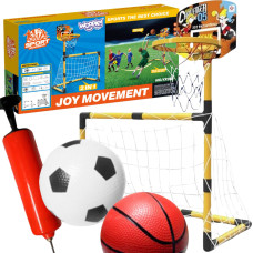 Woopie 2in1 basketball set, Football Goal + Balls and Pump