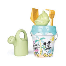 Smoby Green Bucket Mickey Minnie with sand accessories and a bioplastic watering can