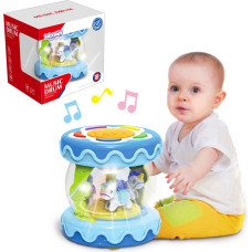 Woopie BABY Drum Music Box projektors 3in1 muzikāla rotaļlieta mazuļiem + rullītis rāpošanas apguvei