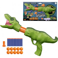 Woopie Ball Gun Foam Balls and Darts Automatic Launcher Dinosaur 22 pcs.