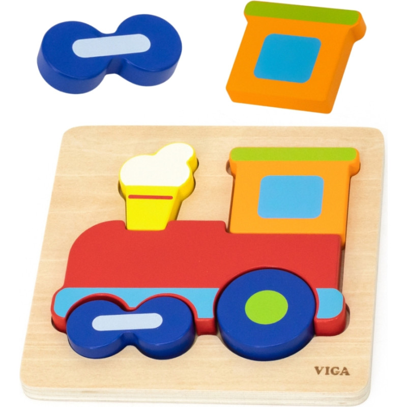 Viga Toys VIGA Drewniana Układanka Edukacyjna Montessori Pociąg