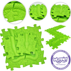 Woopie Sensory Mat Orthopedic Puzzle Snake Green 6 pcs.