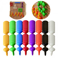Masterkidz Colorful Jumbo Pins for STEM Board 128 Pcs - 8 Colors