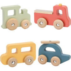 Viga Toys VIGA Zestaw Drewnianych Kolorowych Pojazdów 4szt. z Serii PolarB