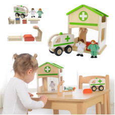 Masterkidz Mini Wooden Hospital Mockup Set