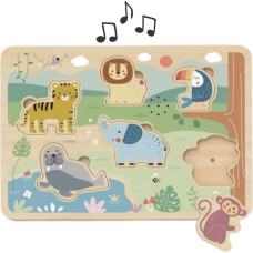 Tooky Toy Деревянный интерактивный пазл Животные