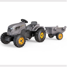 Smoby XXL Gray Pedal Tractor with Trailer