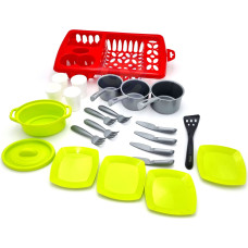 Ecoiffier Set of dishes on a drying rack