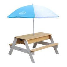 AXI Nick Picnic Table with Bench, Umbrella and Water/Sand Containers