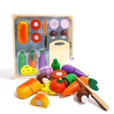 Tooky Toy Wooden Vegetables for Cutting in a Box 20 pcs.