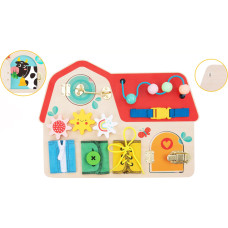 Tooky Toy Wooden Montessori Manipulative Board Locks Gears Loops