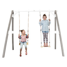 AXI Wooden Swing with Seats Gray Playground