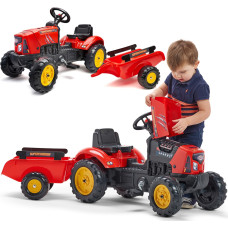 Falk Красный трактор с нагнетателем и открывающимся капотом для детей от 2 лет