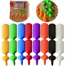 Masterkidz Colorful Jumbo Pins for STEM Board 128 Pcs - 8 Colors