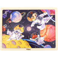 Viga Toys VIGA Koka Puzle 24 gab. Kosmosa piedzīvojums
