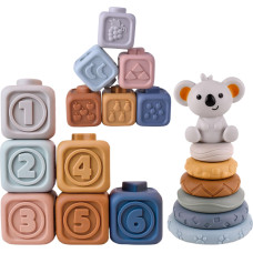 Woopie BABY Educational Set 3in1 Pyramid Blocks Teether