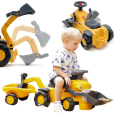 Falk Komatsu Ride-on Tractor with Excavator Bucket and Trailer