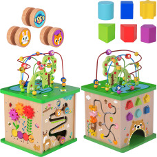 Tooky Toy Izglītojoši kubu šķirotājs labirints, kas savieno dzīvniekus