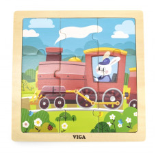 Viga Toys VIGA Handy деревянный пазл Поезд 9 деталей