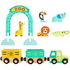 Tooky Toy Koka dēļu ZOO Dzīvnieku transportlīdzekļu vagoni