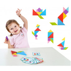 Tooky Toy Koka puzles Tangram finierzāģis