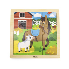 Viga Toys VIGA Handy Деревянный пазл-лошадь, 9 деталей