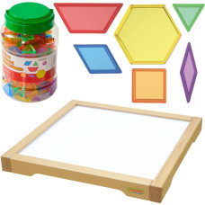 Masterkidz LED Sensory Box Panel + Montessori Mosaic Blocks 140 pcs.