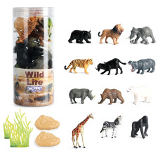 Woopie Set of Wild Animals Figurines 16 pcs. - version 2