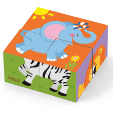 Viga Toys Viga Wooden puzzle Zoo Puzzle 4 blocks