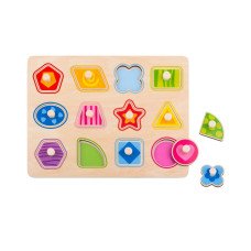 Tooky Toy Mīkla Montessori Puzles, kas apgūst formas ar tapām, figūru formas