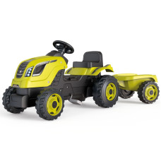 Smoby XL Green Pedal Tractor with Trailer