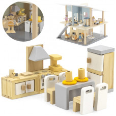 Viga Toys VIGA PolarB Furniture Set for Dollhouse Kitchen Dining Room