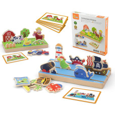 Viga Toys Koka izglītojošās puzles mācību distances 2in1 Viga