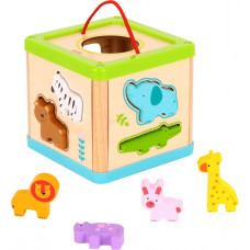 Tooky Toy Деревянный сортировщик развивающих кубиков с животными