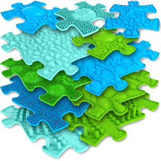 Woopie Ortopēdiskā maņu paklājiņa puzle 11 gab. - Krāsa zila/zaļa