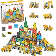 Woopie Zestaw Klocków Magnetycznych z Pojazdami Budowlanymi