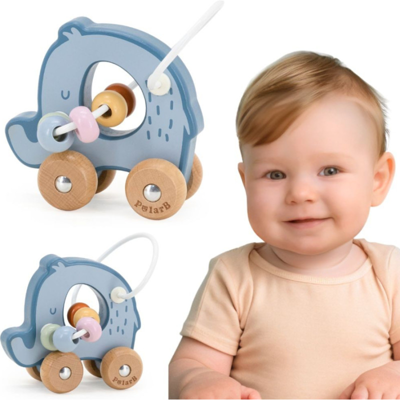 Viga Toys VIGA Bead Maze on Wheels - Elephant 12M+