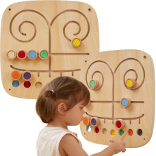 Viga Toys VIGA Drewniana Tablica Manipulacyjna Sensoryczna Labirynt Dotknij i Dopasuj