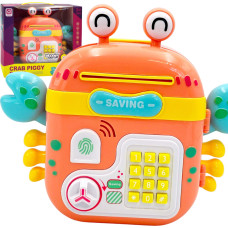 Woopie Electronic Piggy Bank Safe Pin ATM Access Code Krab Backpack Orange