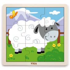 Viga Toys VIGA Handy деревянный пазл с овцами, 9 деталей
